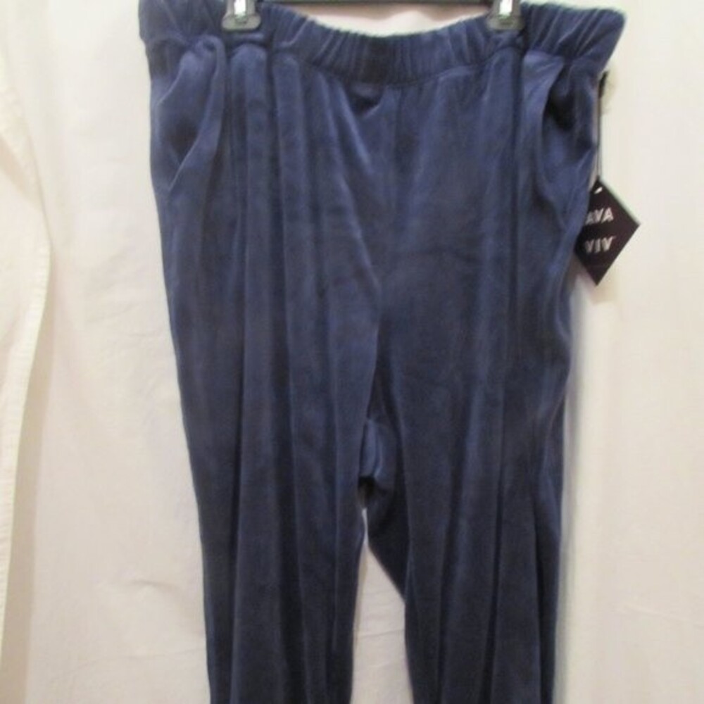 AVA & VIV VELOUR WOMEN'S JOGGERS SIZE 2X 20W / 22W BLUE NEW PLUS SIZE POCKETS